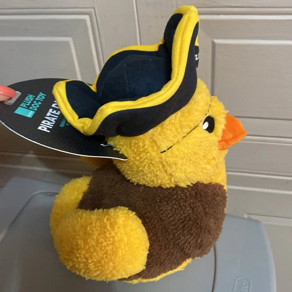 - Plush Dog Toy Pirate Duck Squeak When Squeezed Machine Washable. - Picture 3 of 4